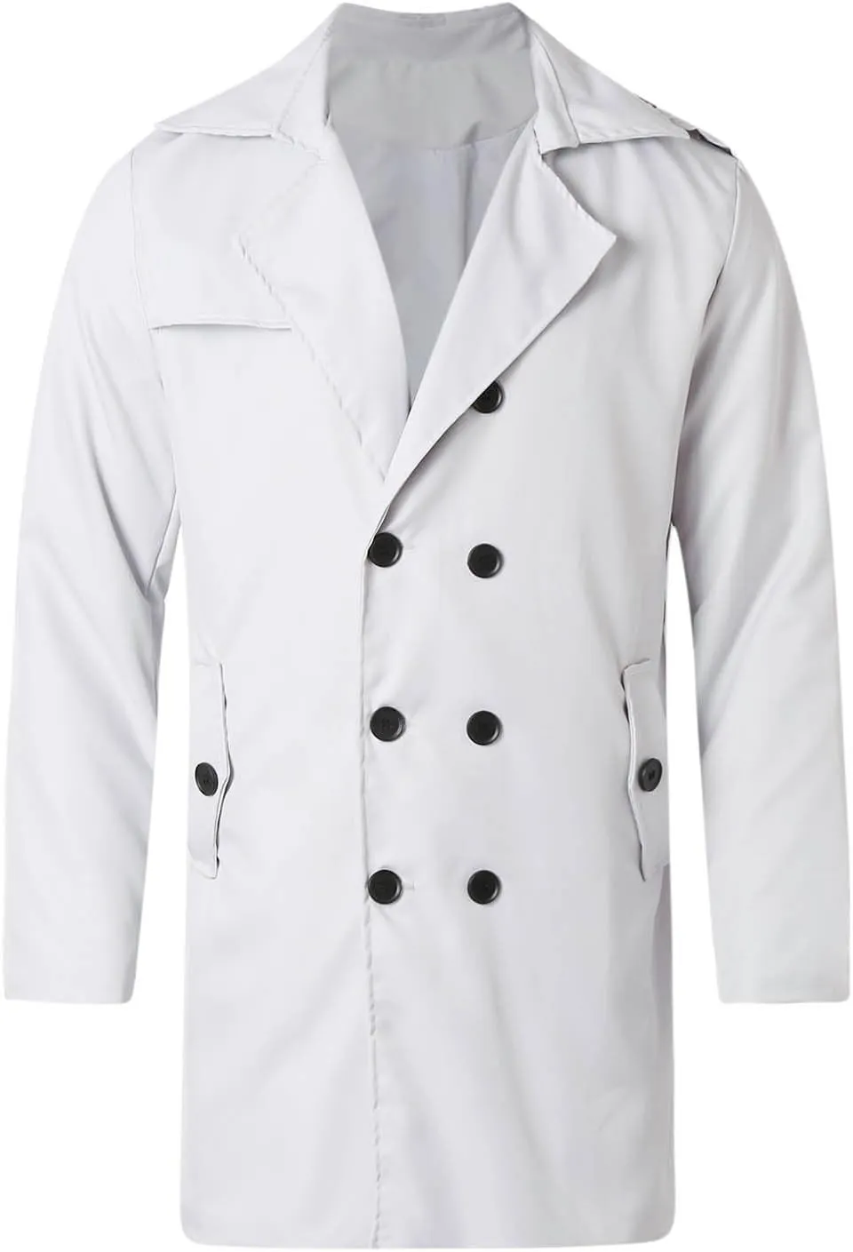 Double Breasted Trench Coat for Men Classic Slim Fit Long Jacket Stylish Outerwear for Business and Casual Winter