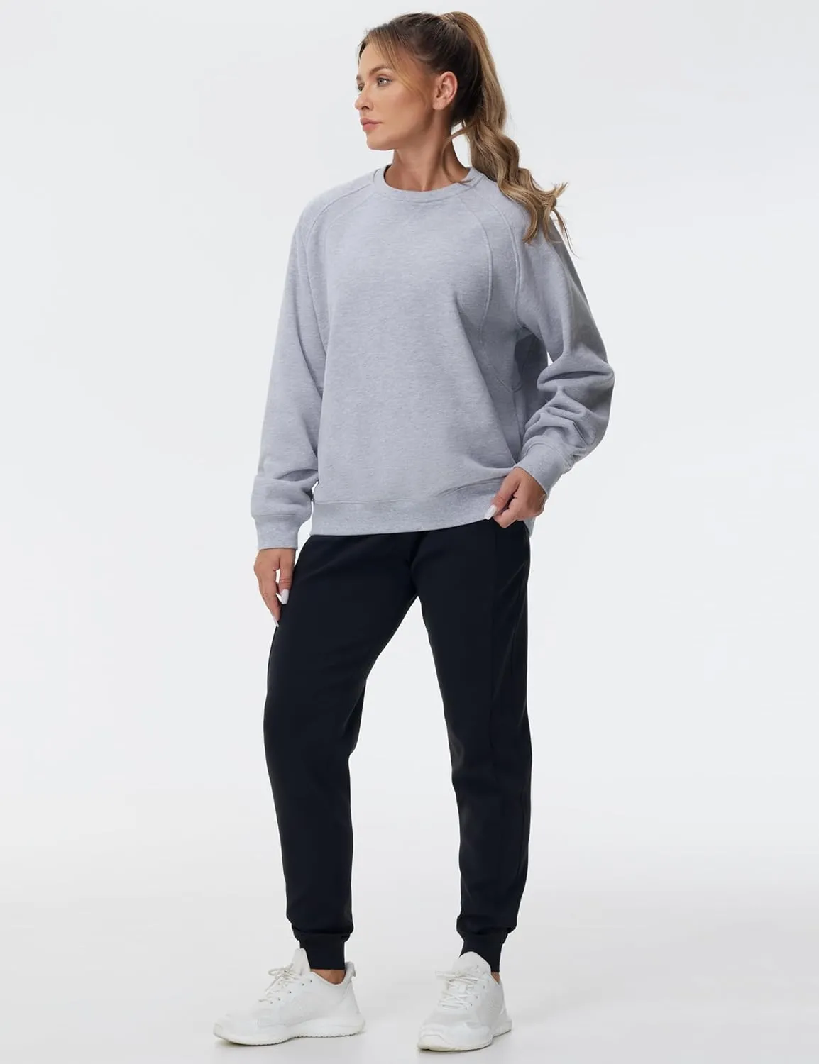 Dragon Fit Women's Fleece Oversized Sweatshirt Long Sleeve Crewneck Athletic Pullover Tops