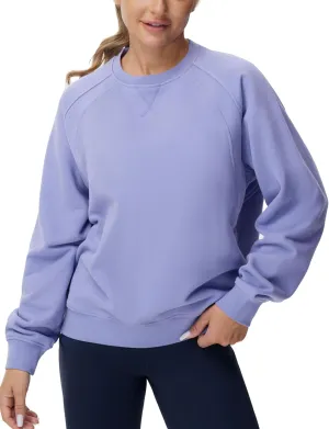 Dragon Fit Women's Fleece Oversized Sweatshirt Long Sleeve Crewneck Athletic Pullover Tops