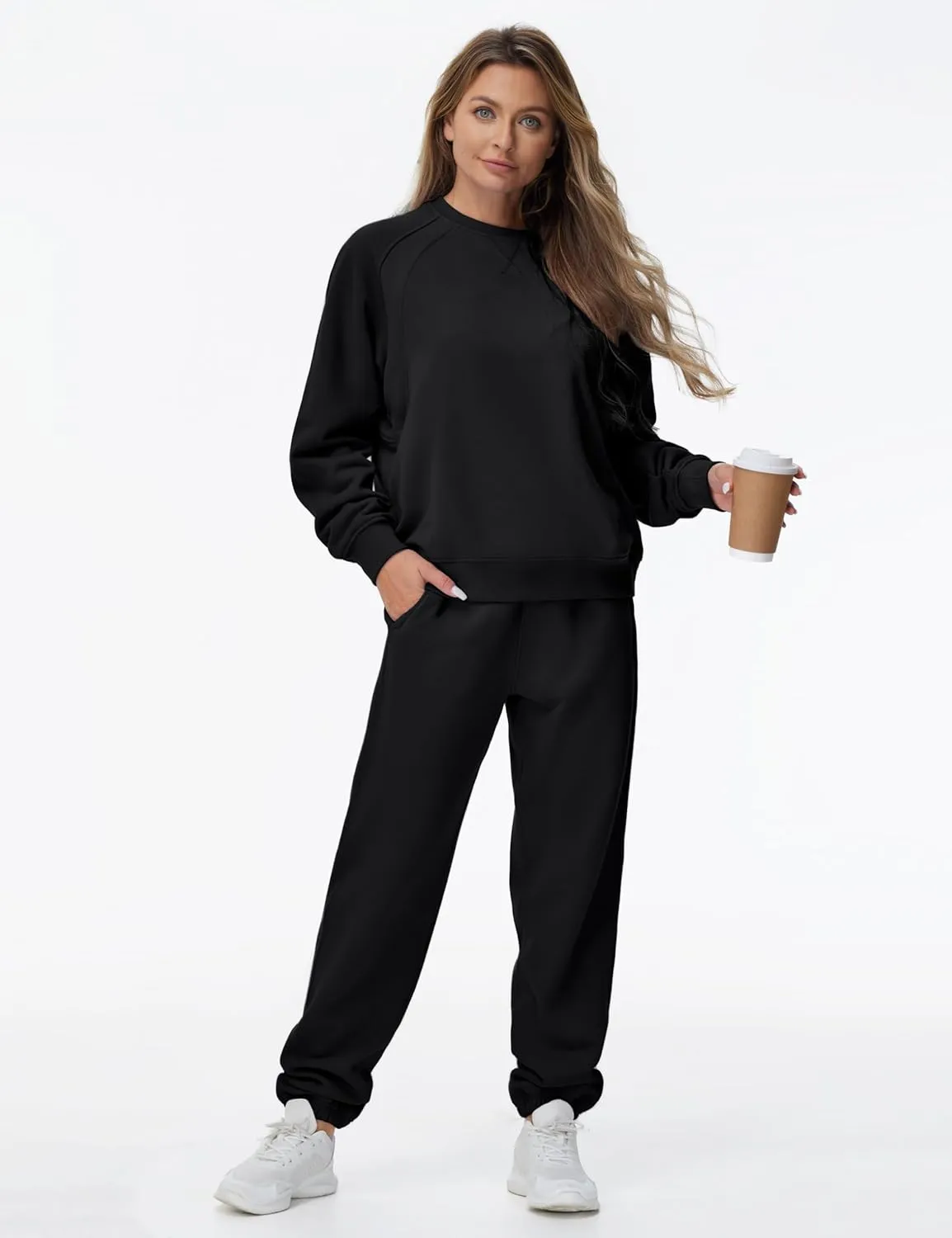Dragon Fit Women's Fleece Oversized Sweatshirt Long Sleeve Crewneck Athletic Pullover Tops
