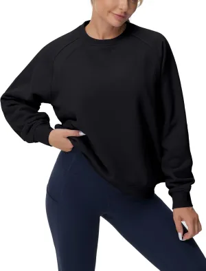 Dragon Fit Women's Fleece Oversized Sweatshirt Long Sleeve Crewneck Athletic Pullover Tops