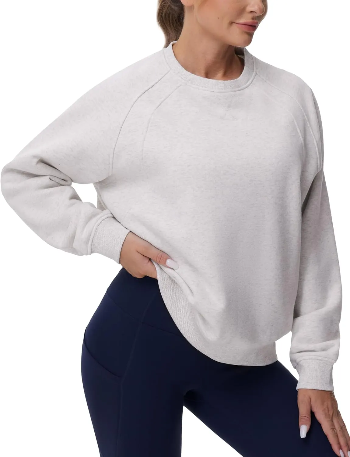 Dragon Fit Women's Fleece Oversized Sweatshirt Long Sleeve Crewneck Athletic Pullover Tops