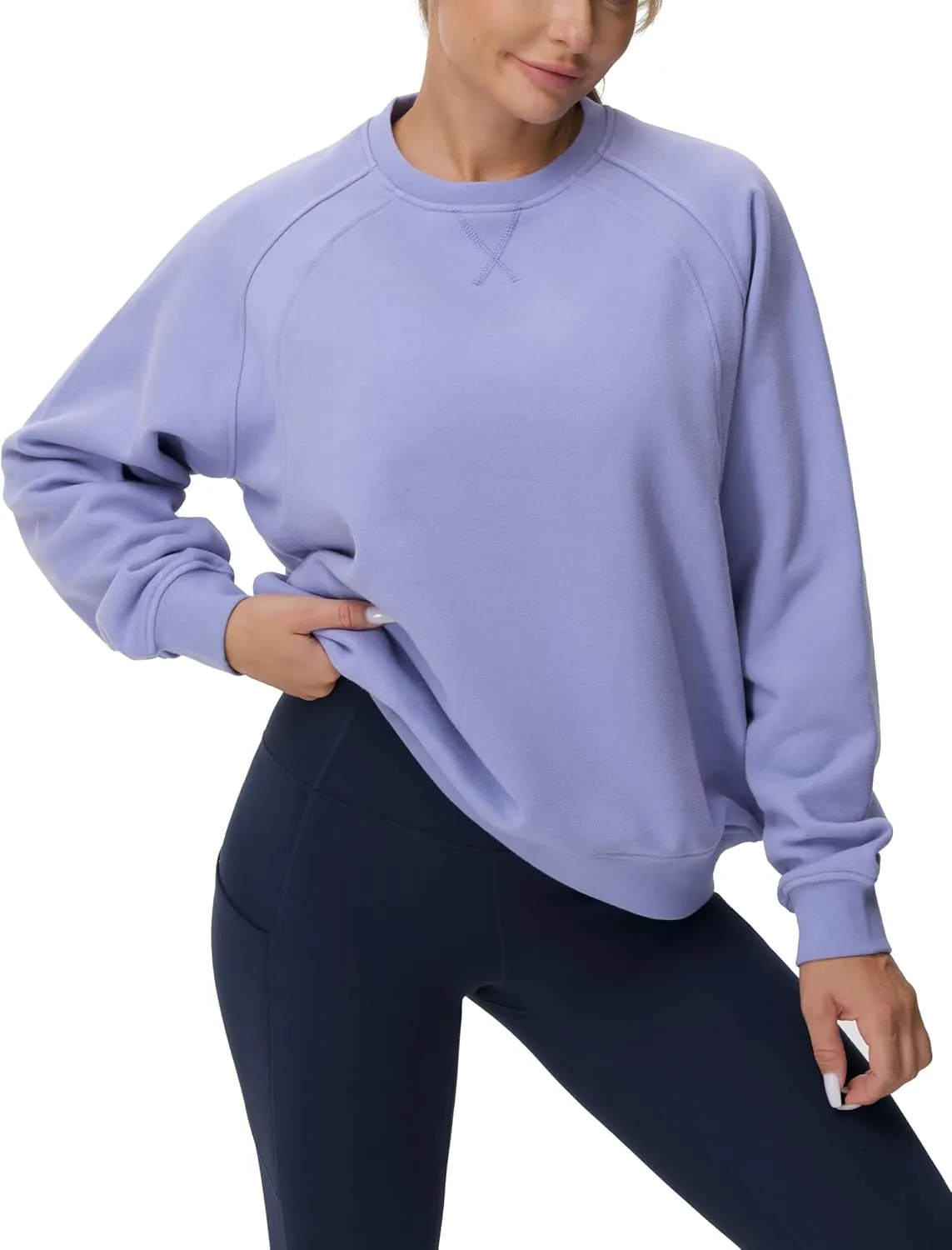 Dragon Fit Women's Fleece Oversized Sweatshirt Long Sleeve Crewneck Athletic Pullover Tops