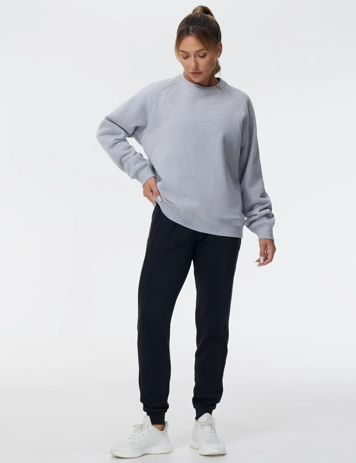 Dragon Fit Women's Fleece Oversized Sweatshirt Long Sleeve Crewneck Athletic Pullover Tops