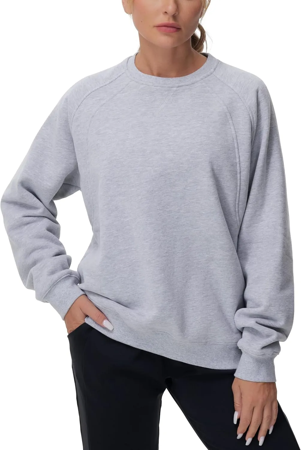 Dragon Fit Women's Fleece Oversized Sweatshirt Long Sleeve Crewneck Athletic Pullover Tops