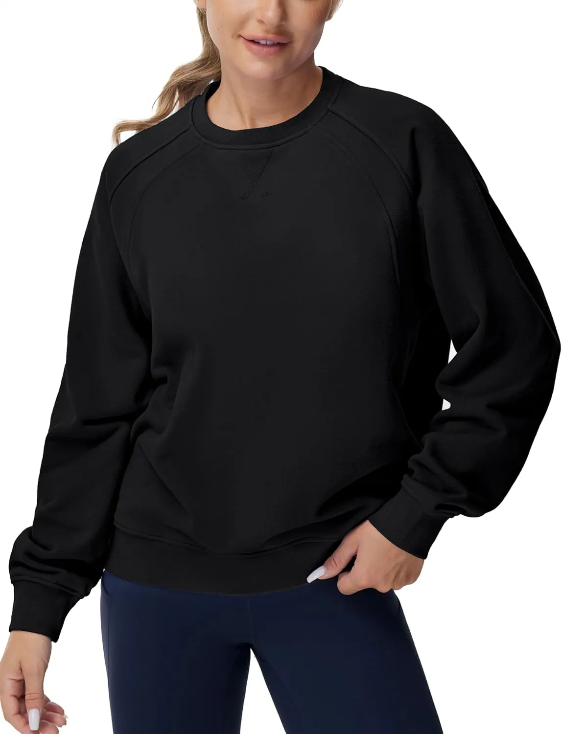 Dragon Fit Women's Fleece Oversized Sweatshirt Long Sleeve Crewneck Athletic Pullover Tops