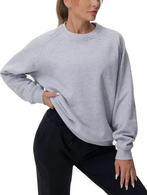 Dragon Fit Women's Fleece Oversized Sweatshirt Long Sleeve Crewneck Athletic Pullover Tops