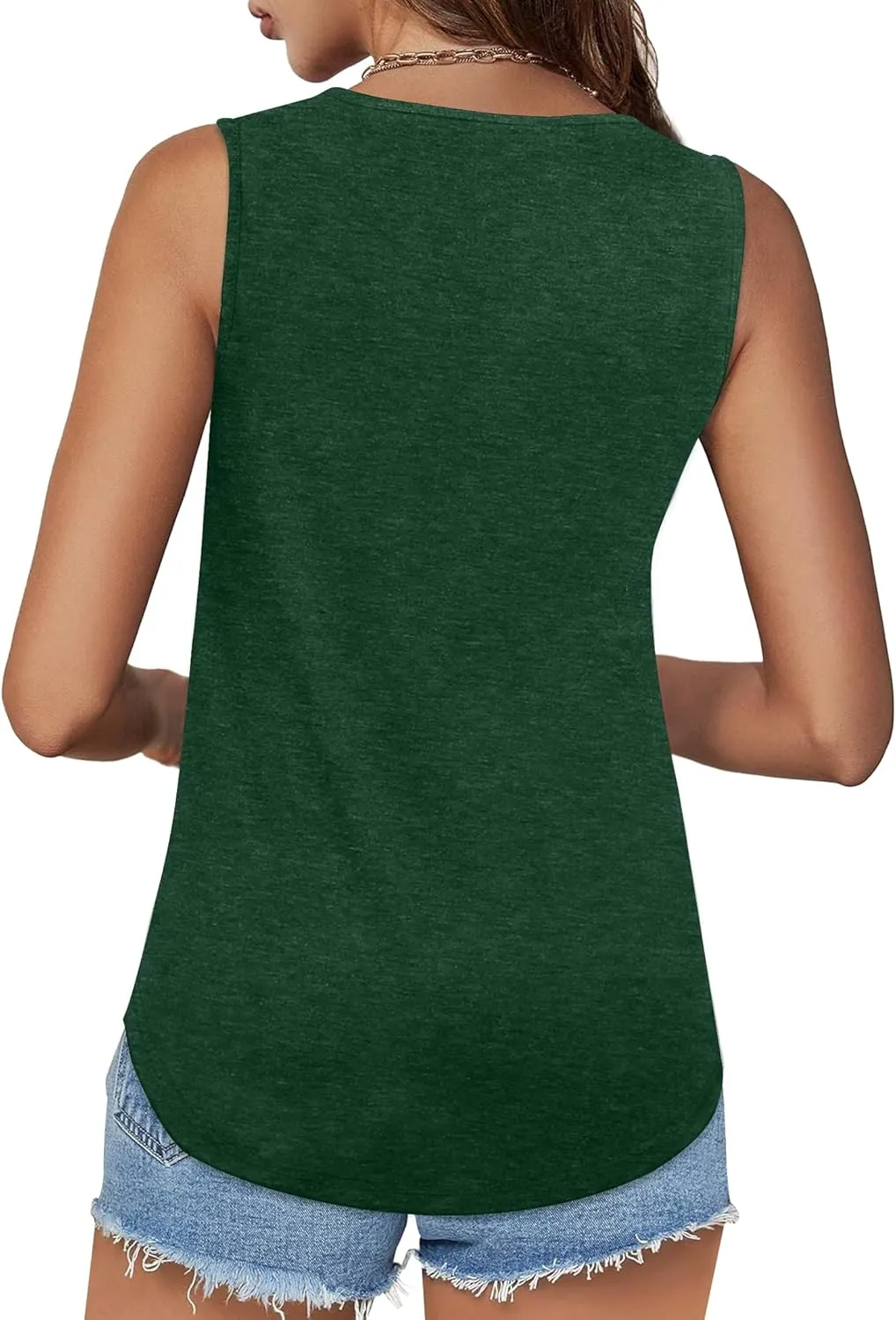 Elesomo Womens Shirts Casual Square Neck Sleeveless Tunic Tops for Leggings