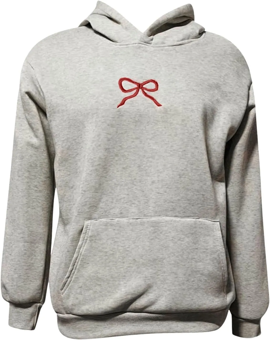 Embroidered Bow Hoodie For Women Trendy Preppy Sweatshirts Aesthetic Hoodies Cute Hoodie Casual Essential Sweater