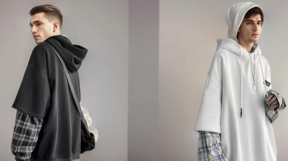 Emo Hoodie for Men Women Oversized Streetwear Hoodies Men Patchwork Hoodies Unisex Sweatshirt