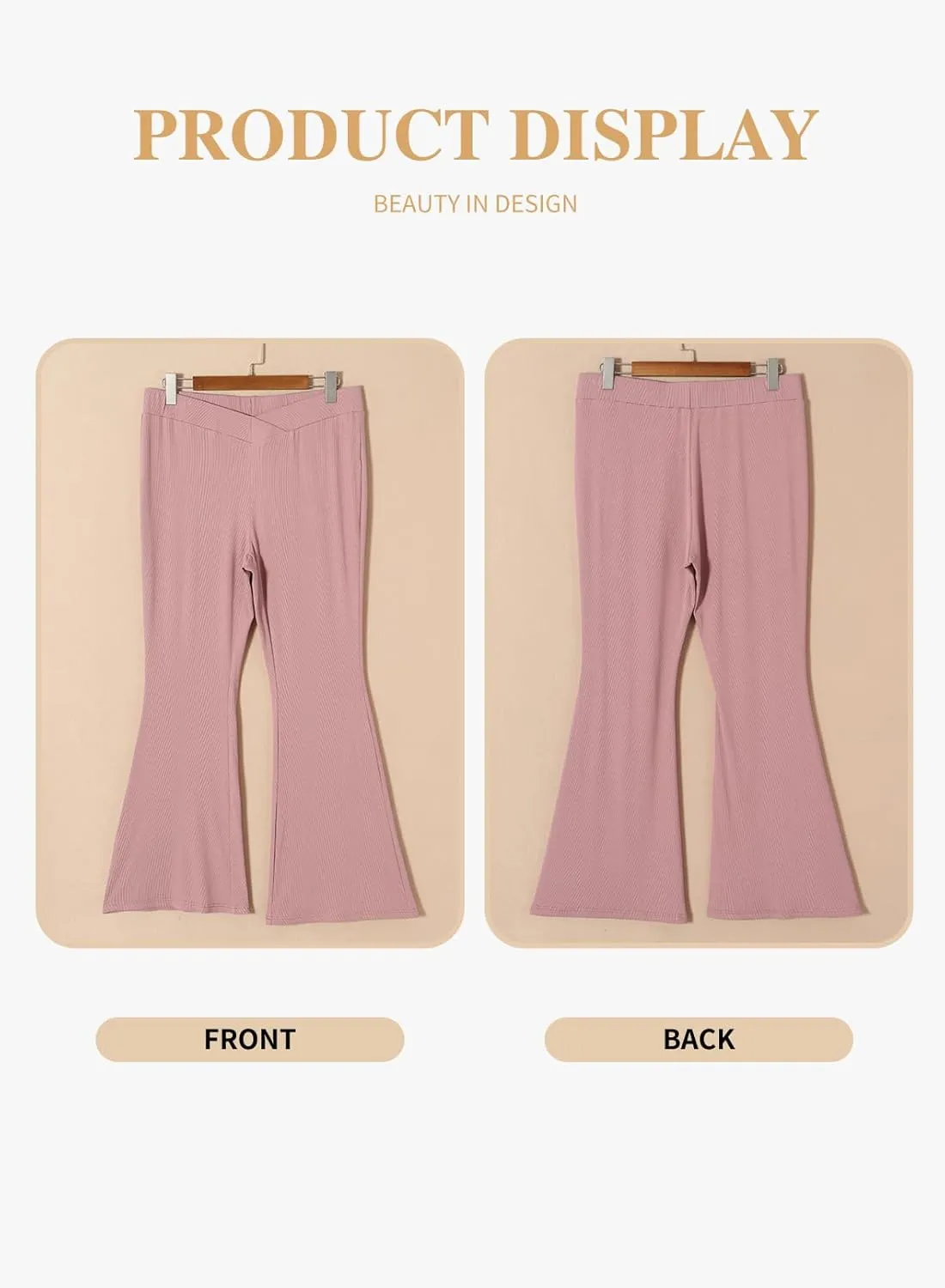 Eytino Plus Size Leggings for Women Elastic High Waisted Crossover Flare Pants Lounge Trousers(1X-5X)