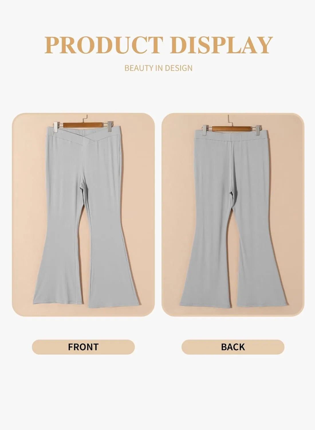 Eytino Plus Size Leggings for Women Elastic High Waisted Crossover Flare Pants Lounge Trousers(1X-5X)