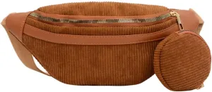 Fanny Crossbody Bag for Women Fashion Waist Bag with a Coin Purse Quilted Bum Hip Pouch for Sports Travel (brown)