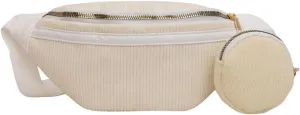 Fanny Crossbody Bag for Women Fashion Waist Bag with a Coin Purse Quilted Bum Hip Pouch for Sports Travel (white)