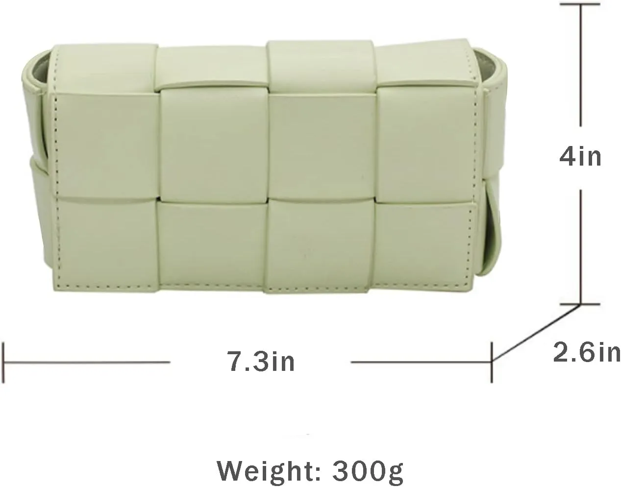 Fanny Pack with Convertible Crossbody Shoulder Bag for Women, Woven Cassette-Style Handbag Purse with Adjustable Belt (Light green)