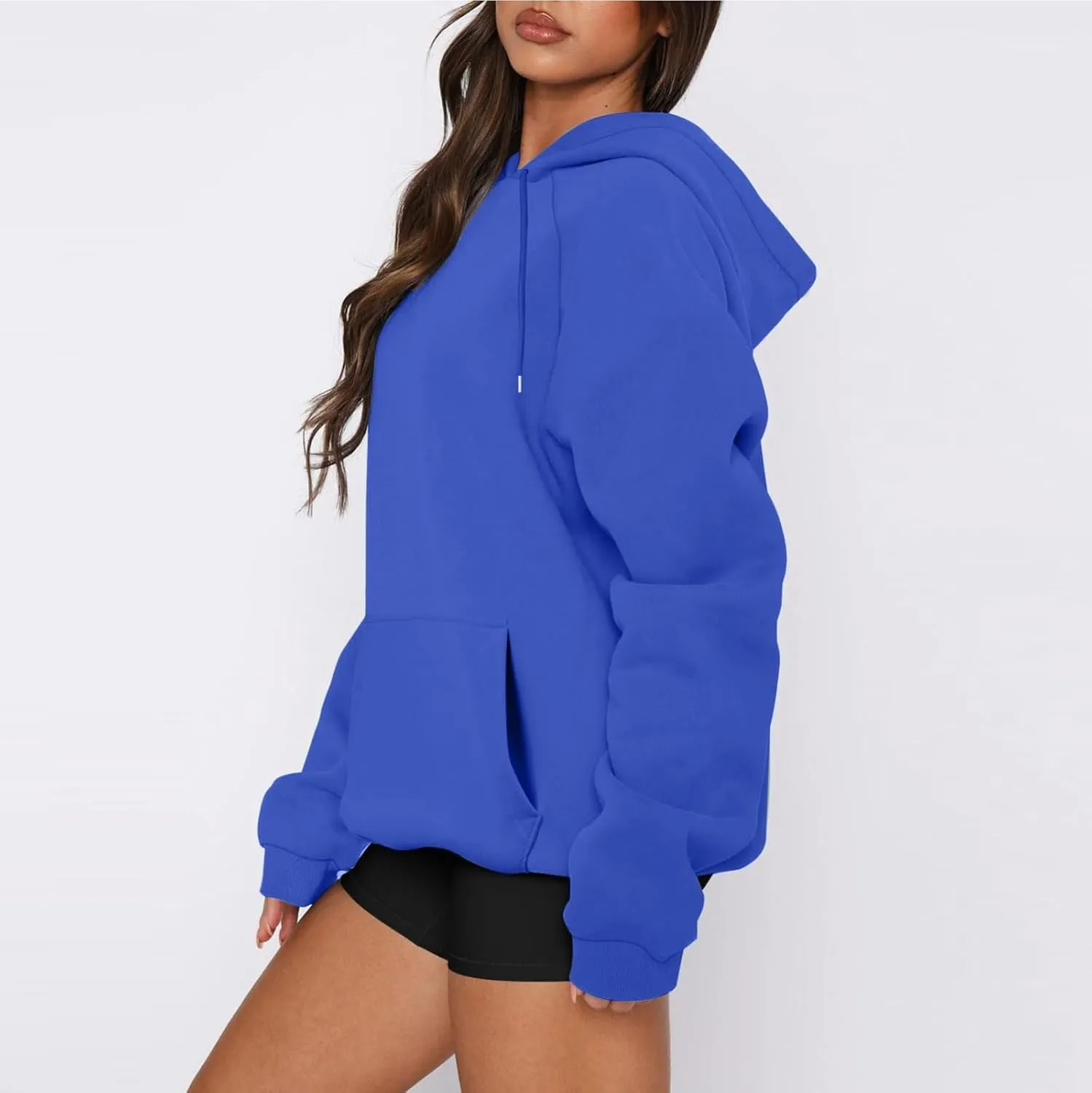 Fleece Hoodies for Women Baggy Lightweight Oversized Y2K Hoodie Comfy Casual Cotton Cute Sweatshirt Pullover w/Pocket