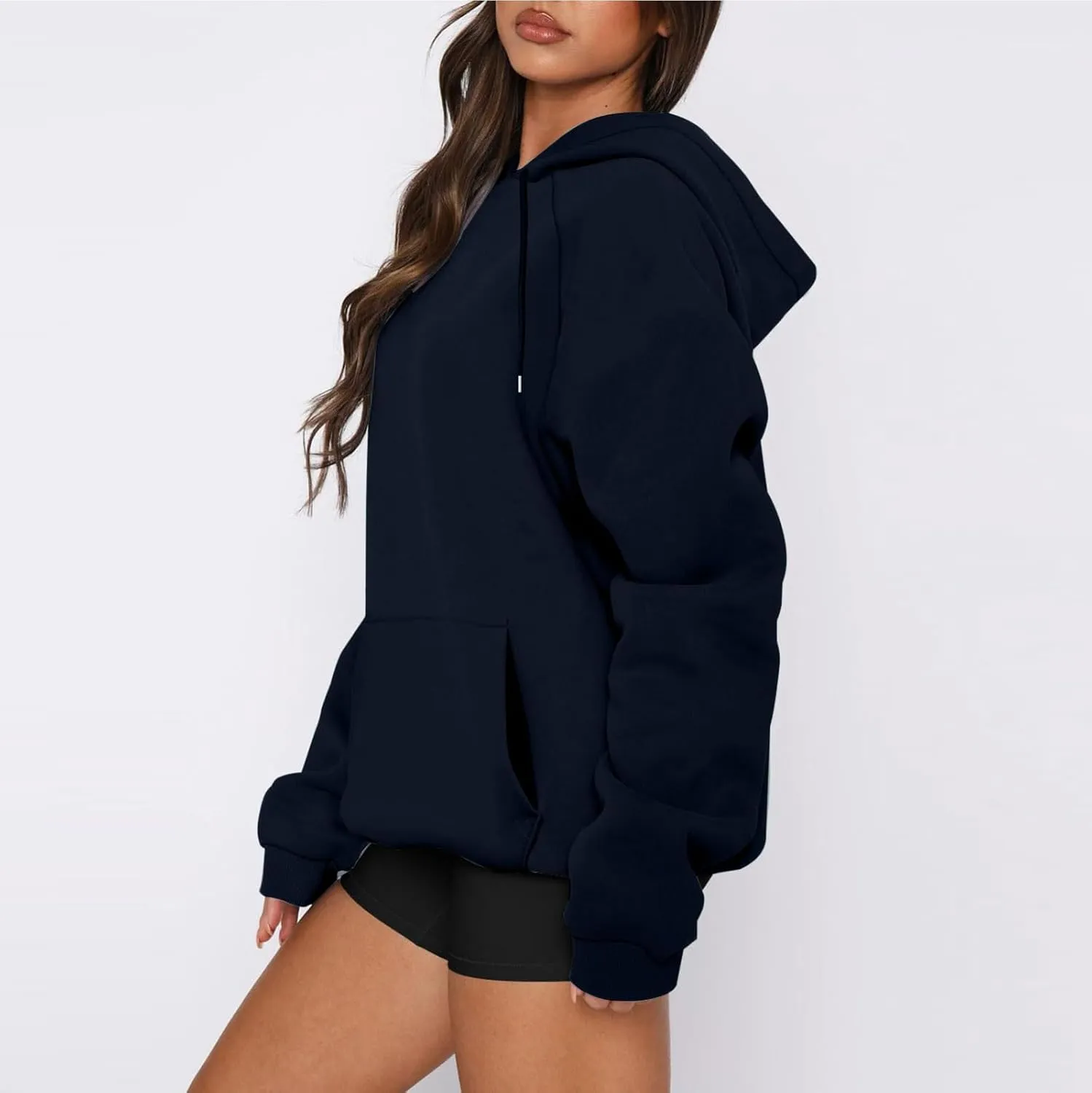 Fleece Hoodies for Women Baggy Lightweight Oversized Y2K Hoodie Comfy Casual Cotton Cute Sweatshirt Pullover w/Pocket