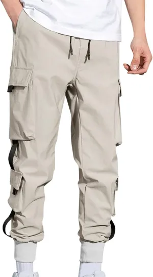 GIERIDUC Harajuku Hip Hop Denim Pants Men Winter Workout Clothes for Men Casual Jogger Pants for Men Long Legged Joggers Mens