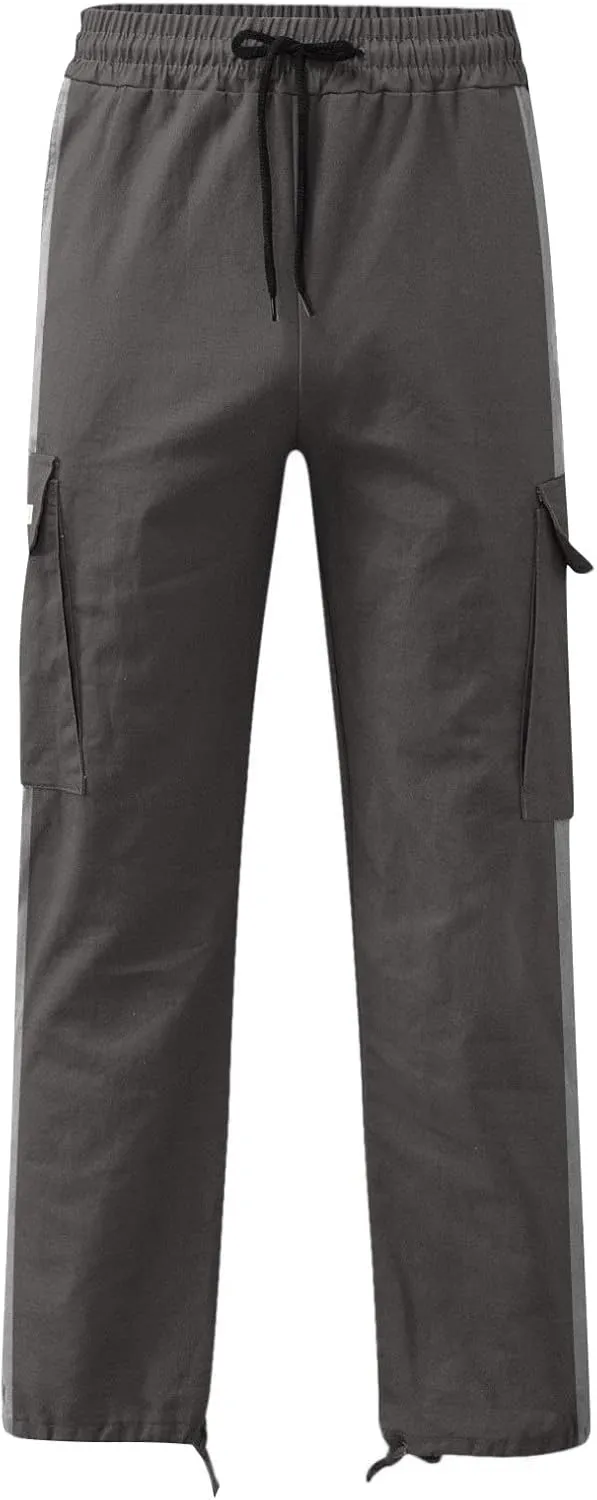 GIERIDUC Men's Cargo Fleece Jogger Sweatpant Mens Pajama Pants Long Length Men's Khaki Corduroy Pants Mens Outdoor Work Pants