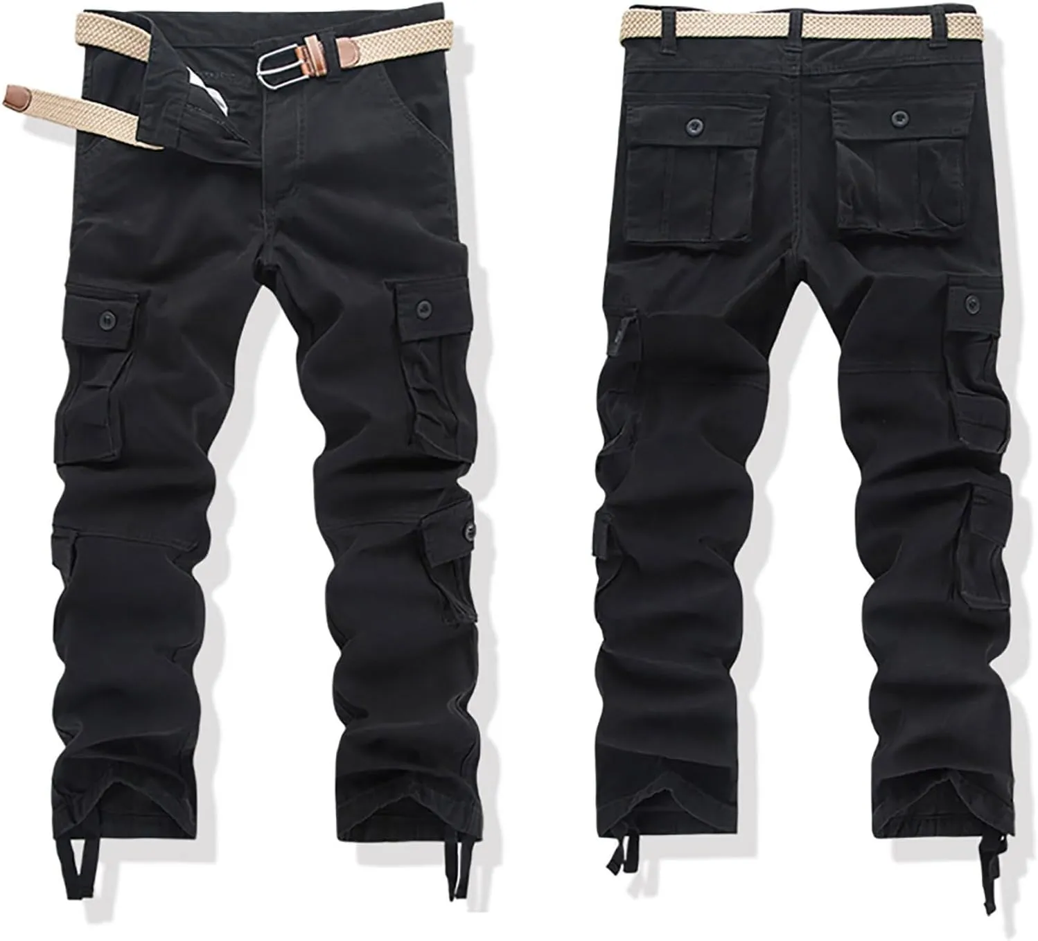 GIERIDUC Mens Hiking Stretch Pants Camouflage Tactical Pants Lightweight Cotton Outdoor Military Combat Cargo Pants Trousers