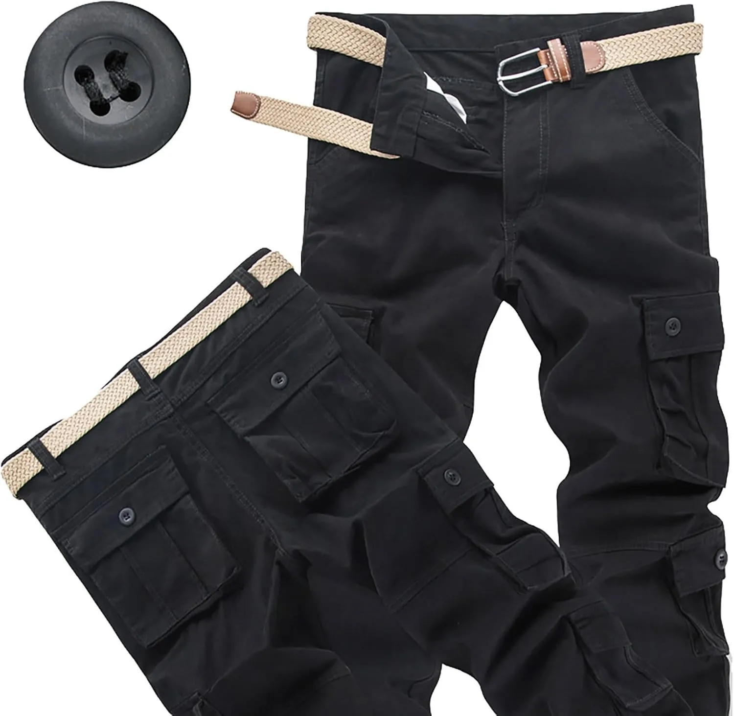 GIERIDUC Mens Hiking Stretch Pants Camouflage Tactical Pants Lightweight Cotton Outdoor Military Combat Cargo Pants Trousers
