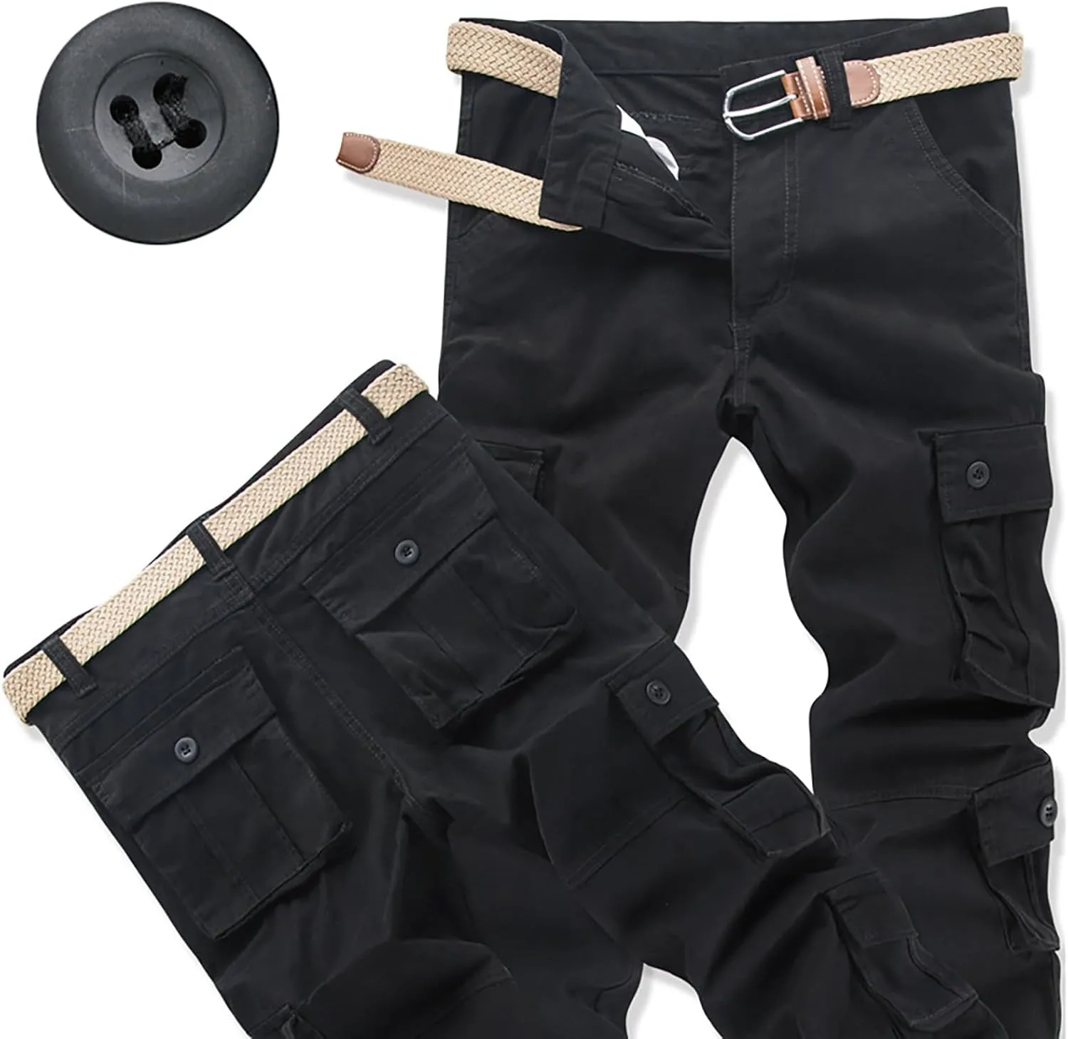 GIERIDUC Mens Hiking Stretch Pants Camouflage Tactical Pants Lightweight Cotton Outdoor Military Combat Cargo Pants Trousers