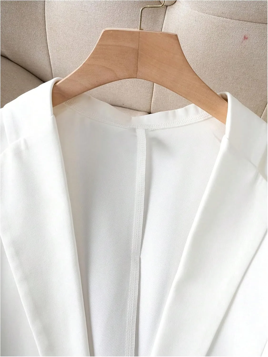 GORGLITTER Women's 3/4 Sleeve Blazer Jacket Bussiness Casual Striped Suit Jacket Work Lightweight Blazers