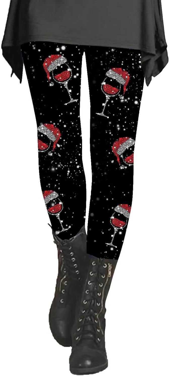 Halloween Leggings Pants for Women Elastic High Waist Yoga Pants Workout Pumpkins Ghost Print Slim Fit Lounge Pants