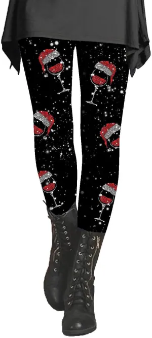 Halloween Leggings Pants for Women Elastic High Waist Yoga Pants Workout Pumpkins Ghost Print Slim Fit Lounge Pants