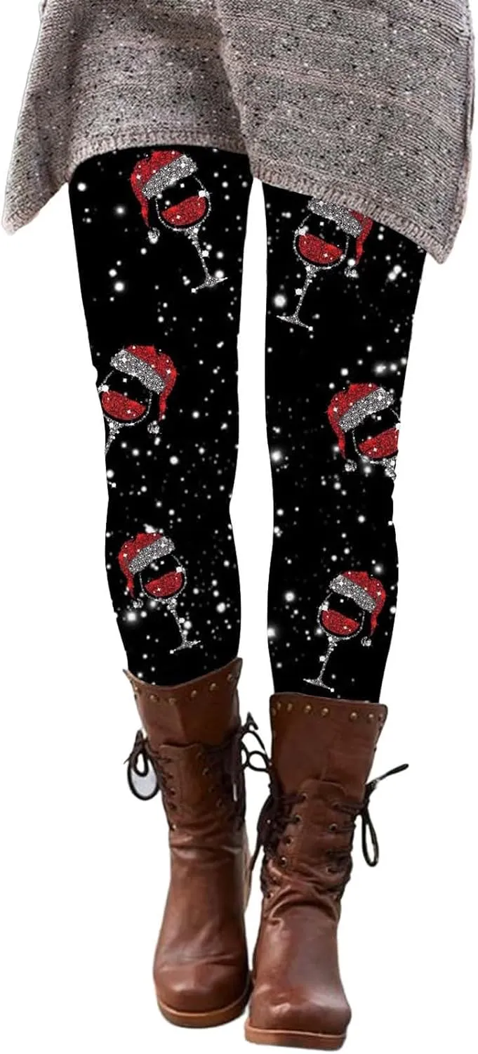 Halloween Leggings Pants for Women Elastic High Waist Yoga Pants Workout Pumpkins Ghost Print Slim Fit Lounge Pants