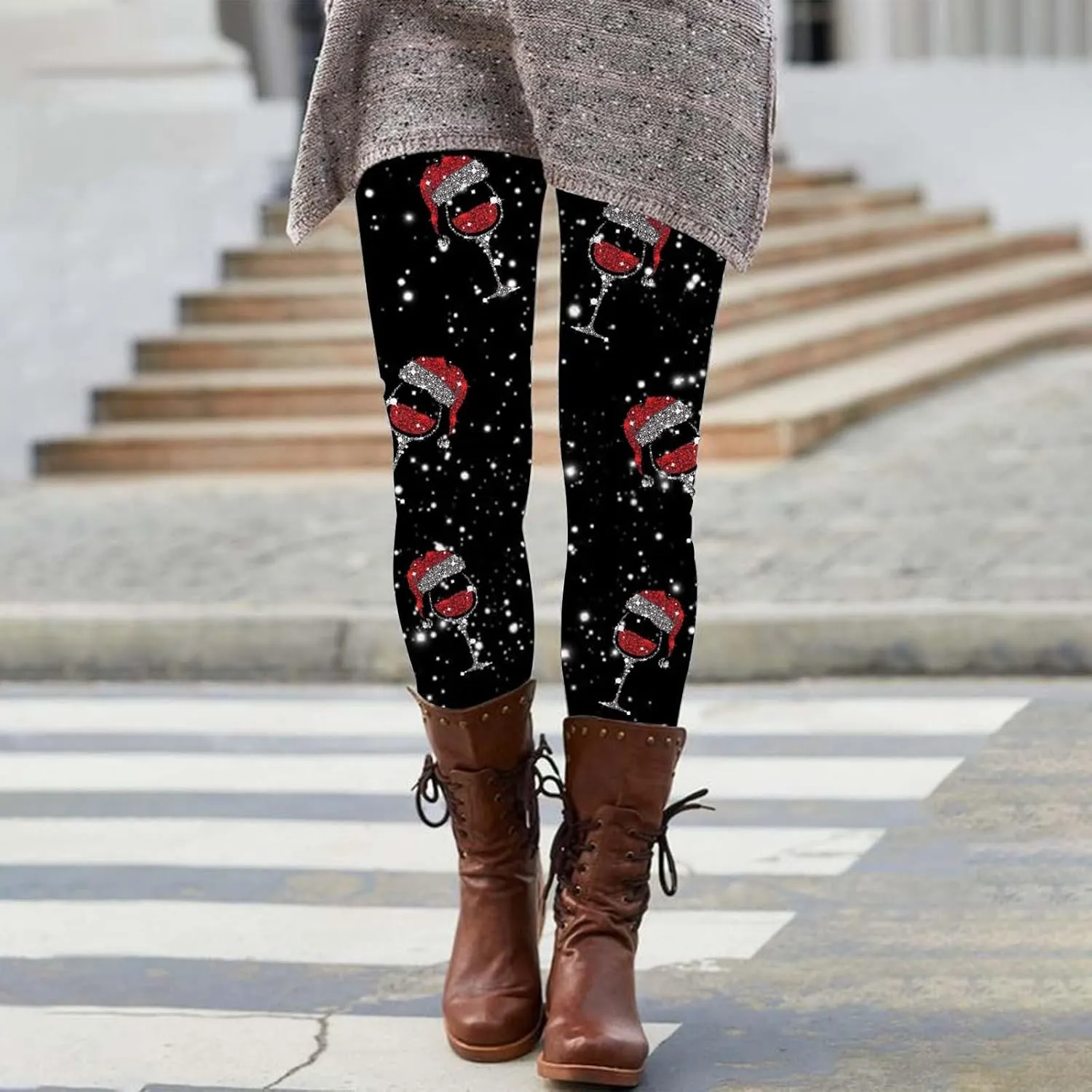 Halloween Leggings Pants for Women Elastic High Waist Yoga Pants Workout Pumpkins Ghost Print Slim Fit Lounge Pants