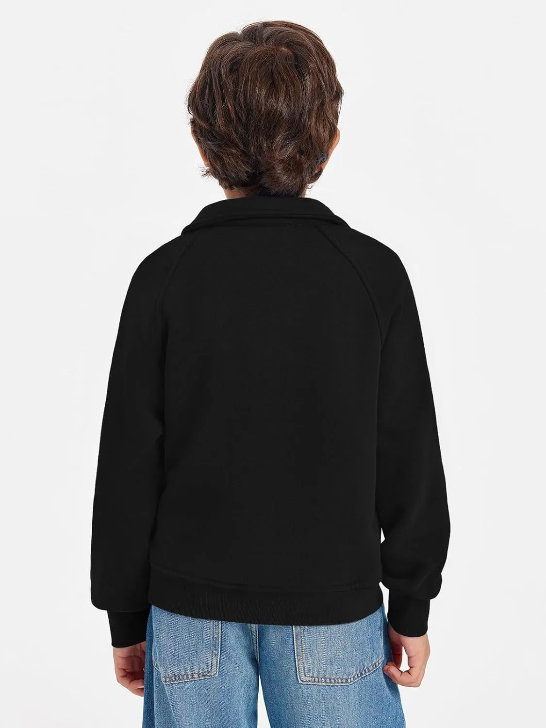 Haloumoning Boys Thumb Hole Sweatshirts Half Zipper Long Sleeve Fleece Pullover with Pockets 5-14 Years