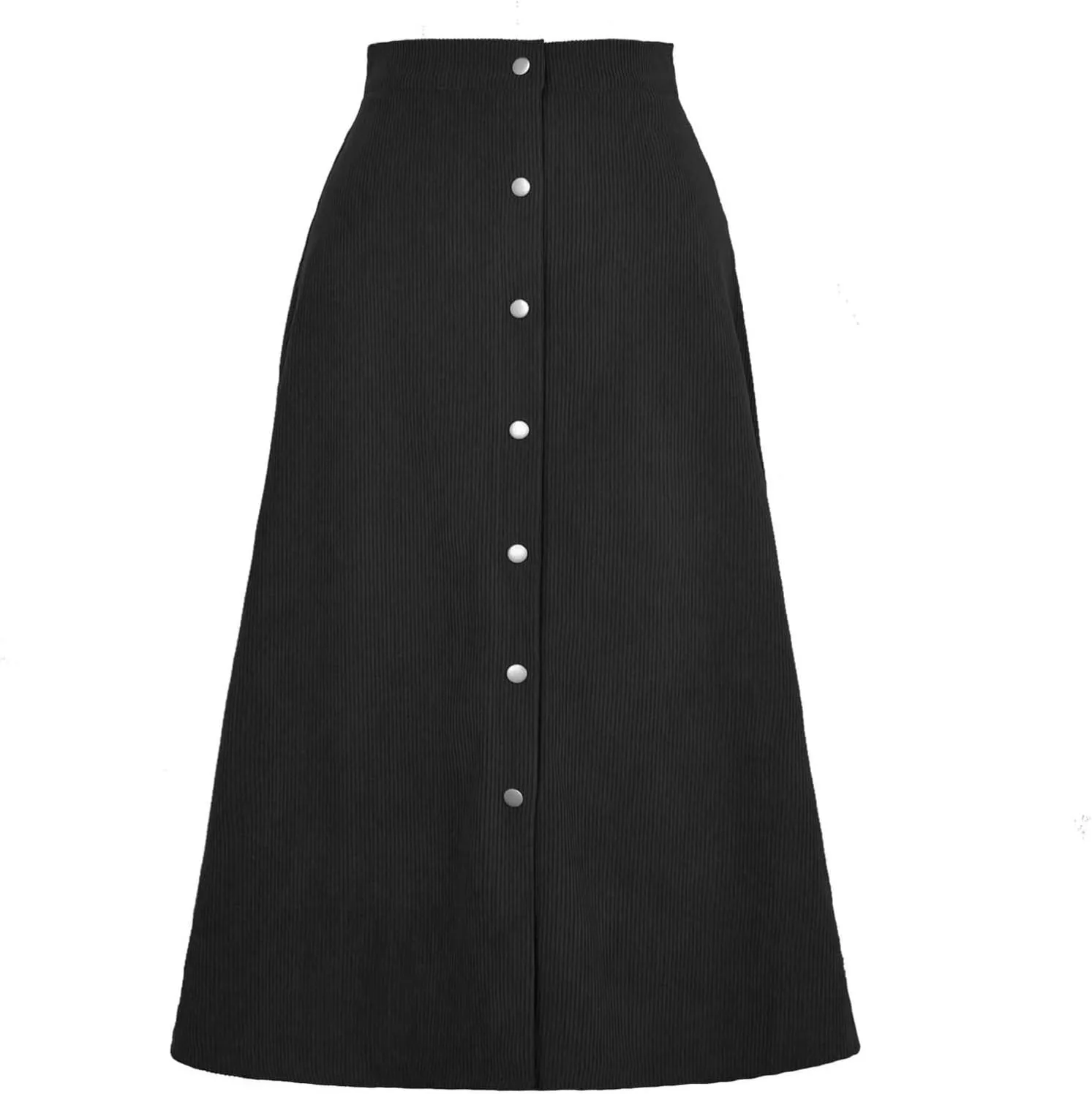 High Waisted Skirts for Women Elegant Cute Skirt Fashion Front Button A Line Skirt Solid Color Slim-Fit Skirts
