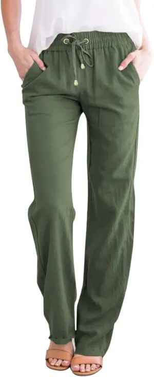 High Waisted Work Pants for Women Winter Knit Work Slacks with Pockets Barrel Pants Flare Leggings