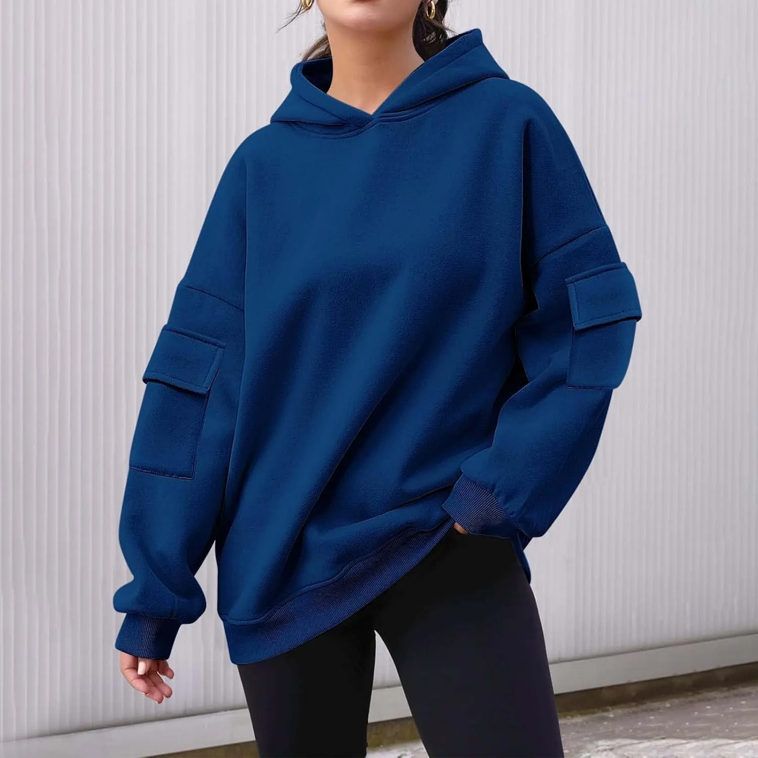 Hoodies For Women y2k Baggy Comfy Long Sleeve Pullover Sweat Shirt Pullover Tops Fall Clothes 2024 With Side Pockets
