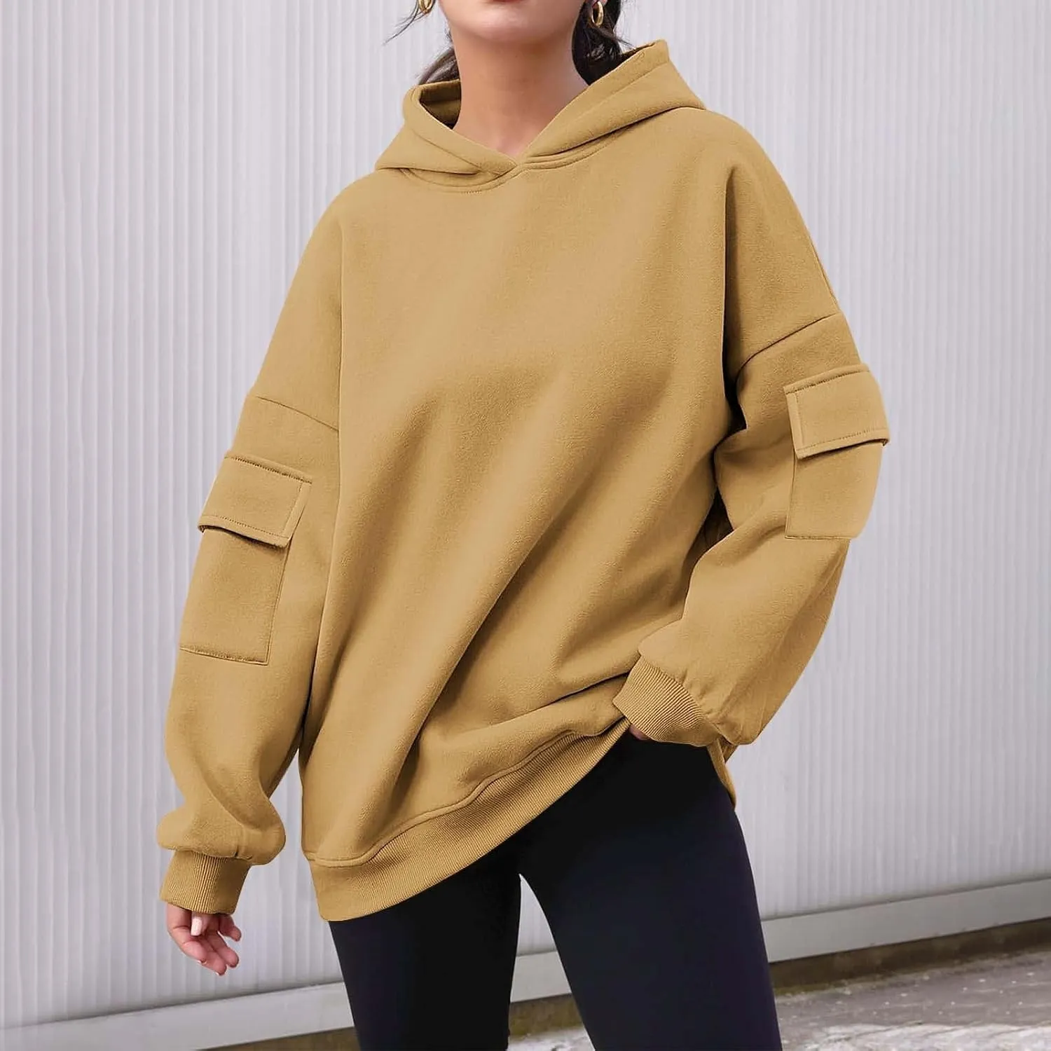 Hoodies For Women y2k Baggy Comfy Long Sleeve Pullover Sweat Shirt Pullover Tops Fall Clothes 2024 With Side Pockets