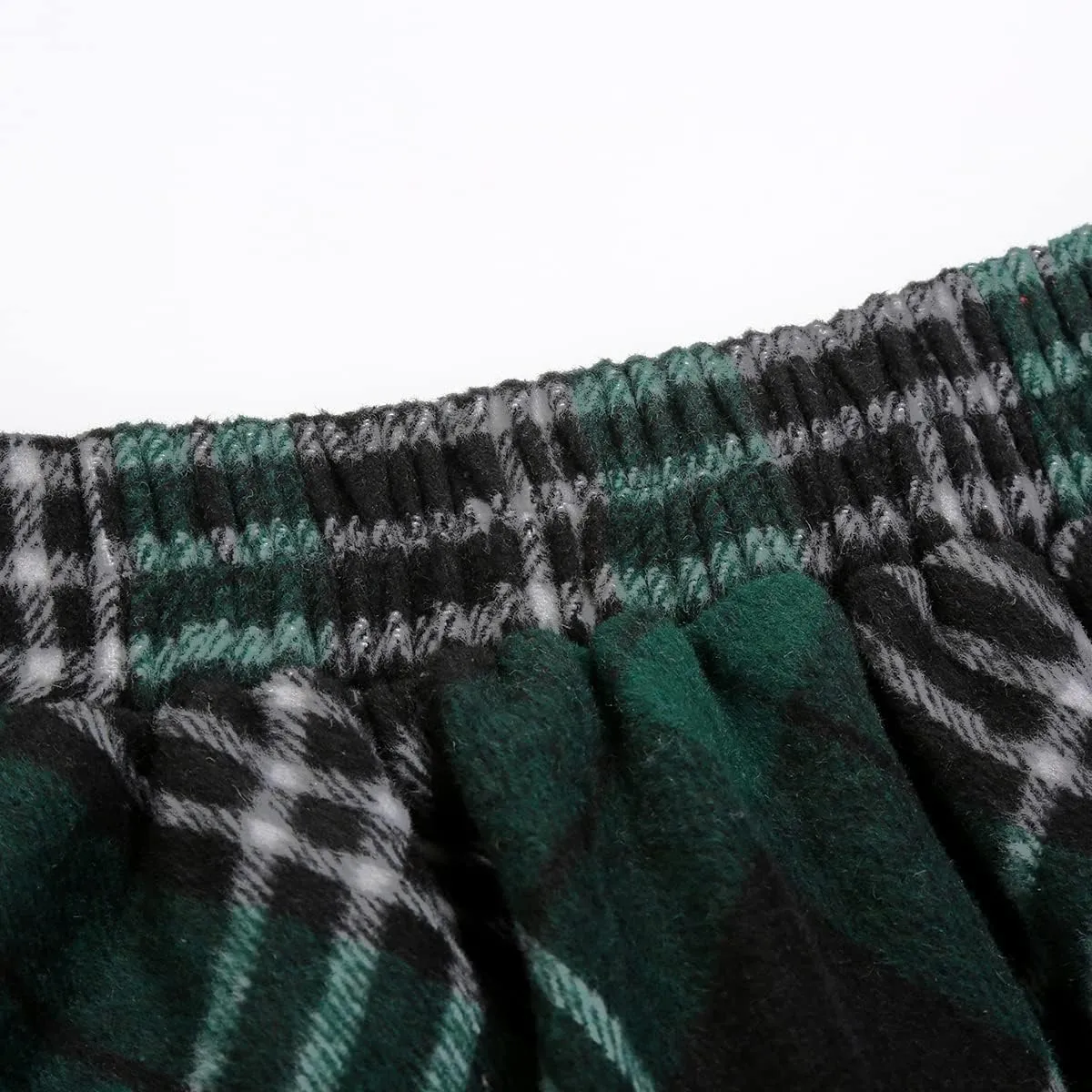 IDEALSANXUN Womens Plaid Wool Skirts Elastic Waist A-Line Pleated Tartan Long Skirts