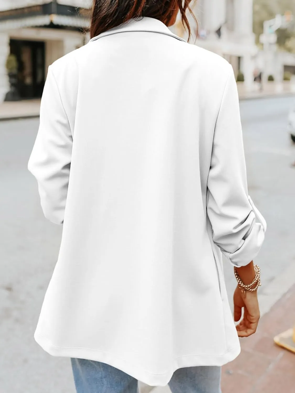 Imily Bela Womens Casual Blazers Long Sleeve Lapel Open Front Work Office Jacket with Pockets
