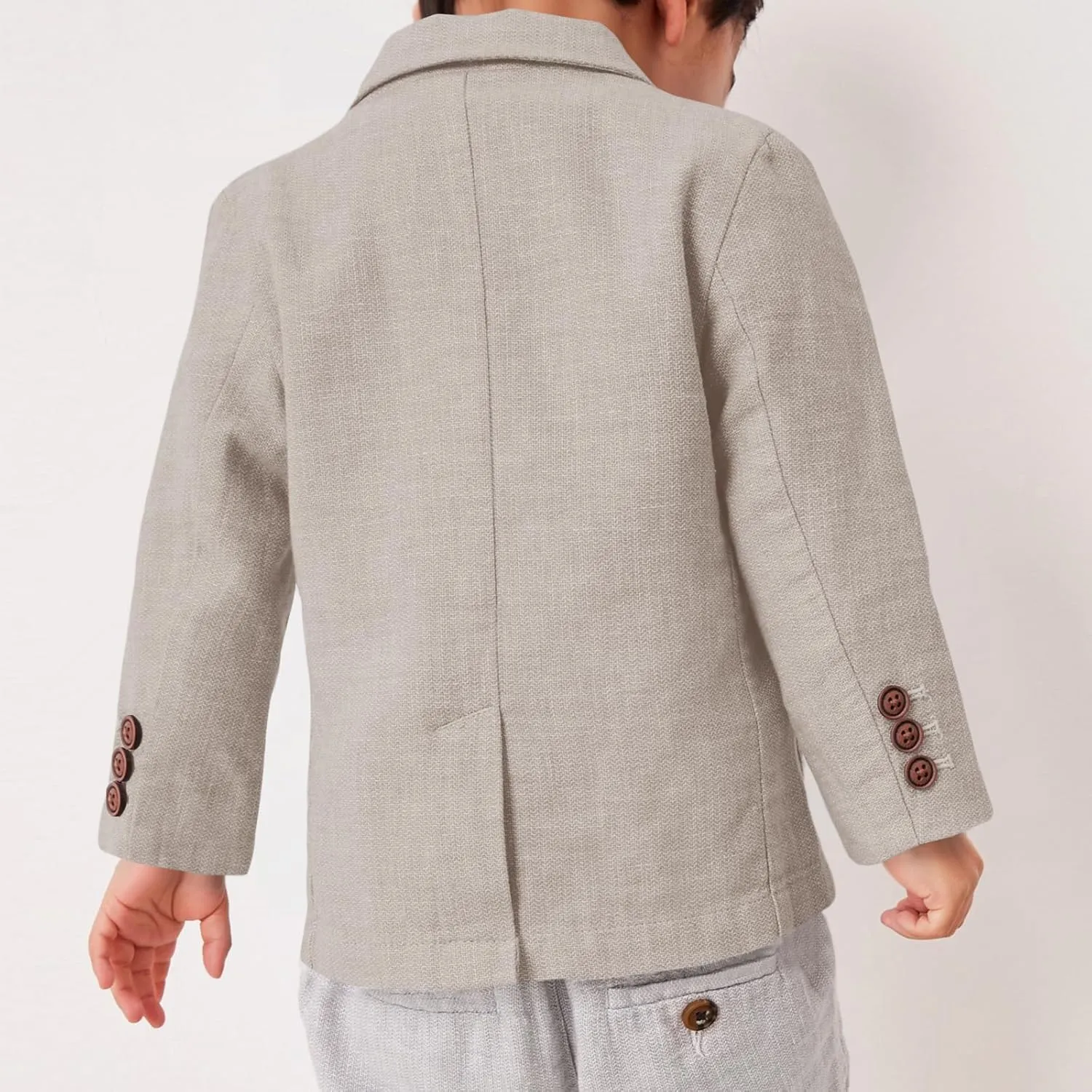Kingdenergy Kids Boys Blazers Casual 2 Buttons Front Notched Lapel Suit Jackets School Uniform