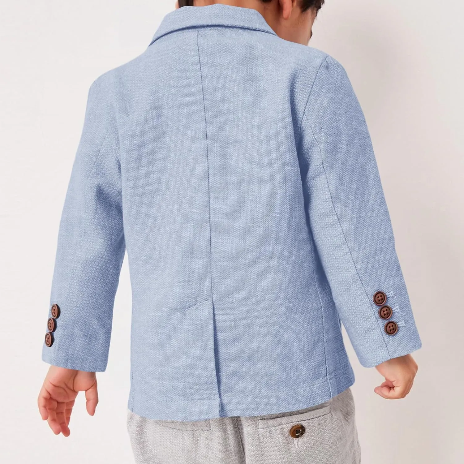 Kingdenergy Kids Boys Blazers Casual 2 Buttons Front Notched Lapel Suit Jackets School Uniform