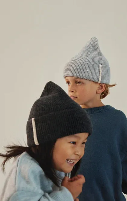 Knitted Beanie, Grey Melange