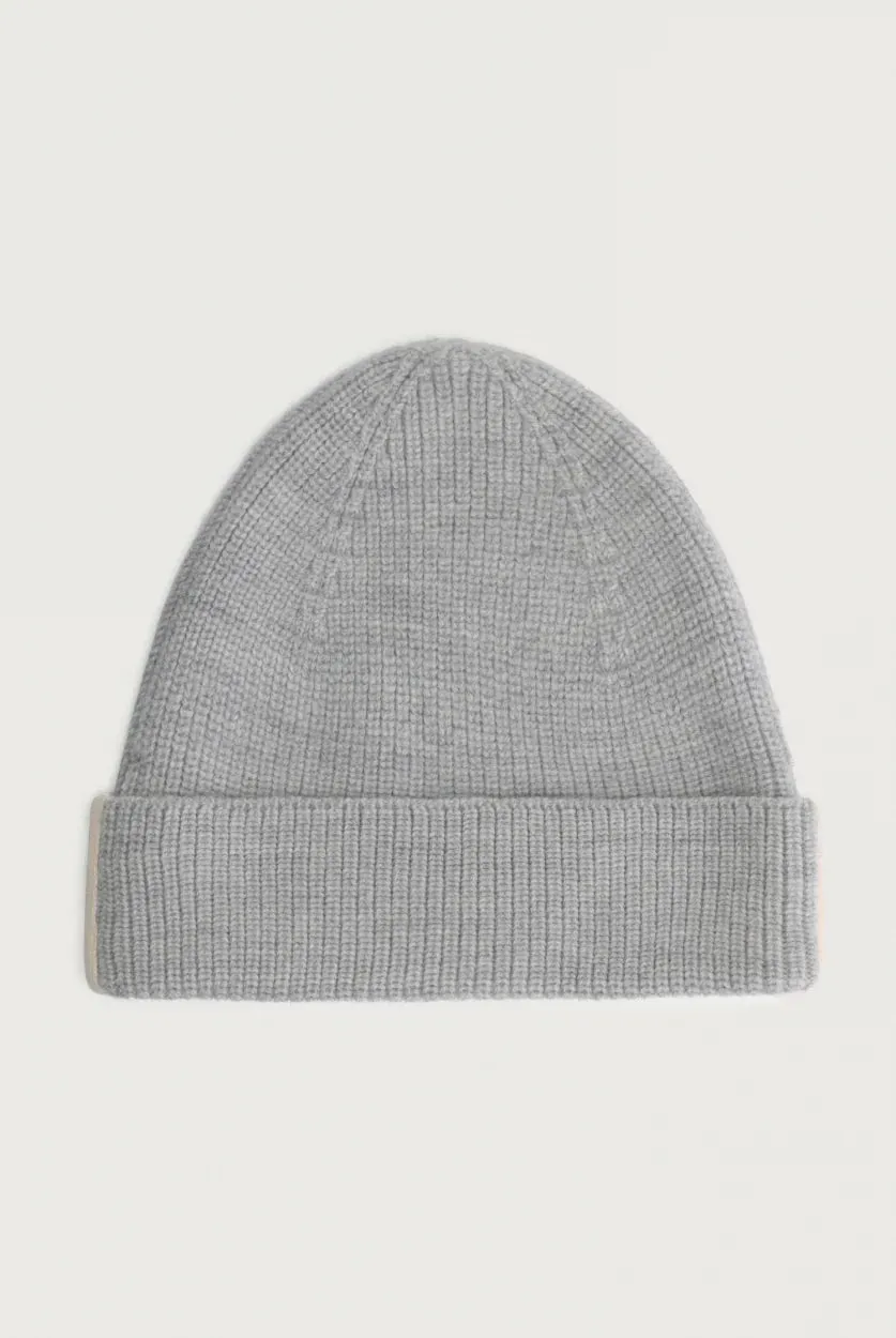 Knitted Beanie, Grey Melange