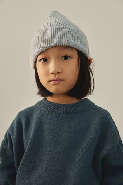 Knitted Beanie, Grey Melange