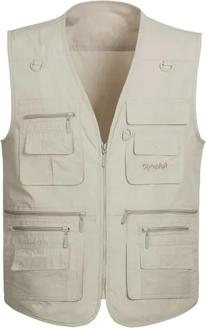 Lentta Men's Fishing Vest Summer Outdoor Lightweight Work Photo Vest 16 Pockets