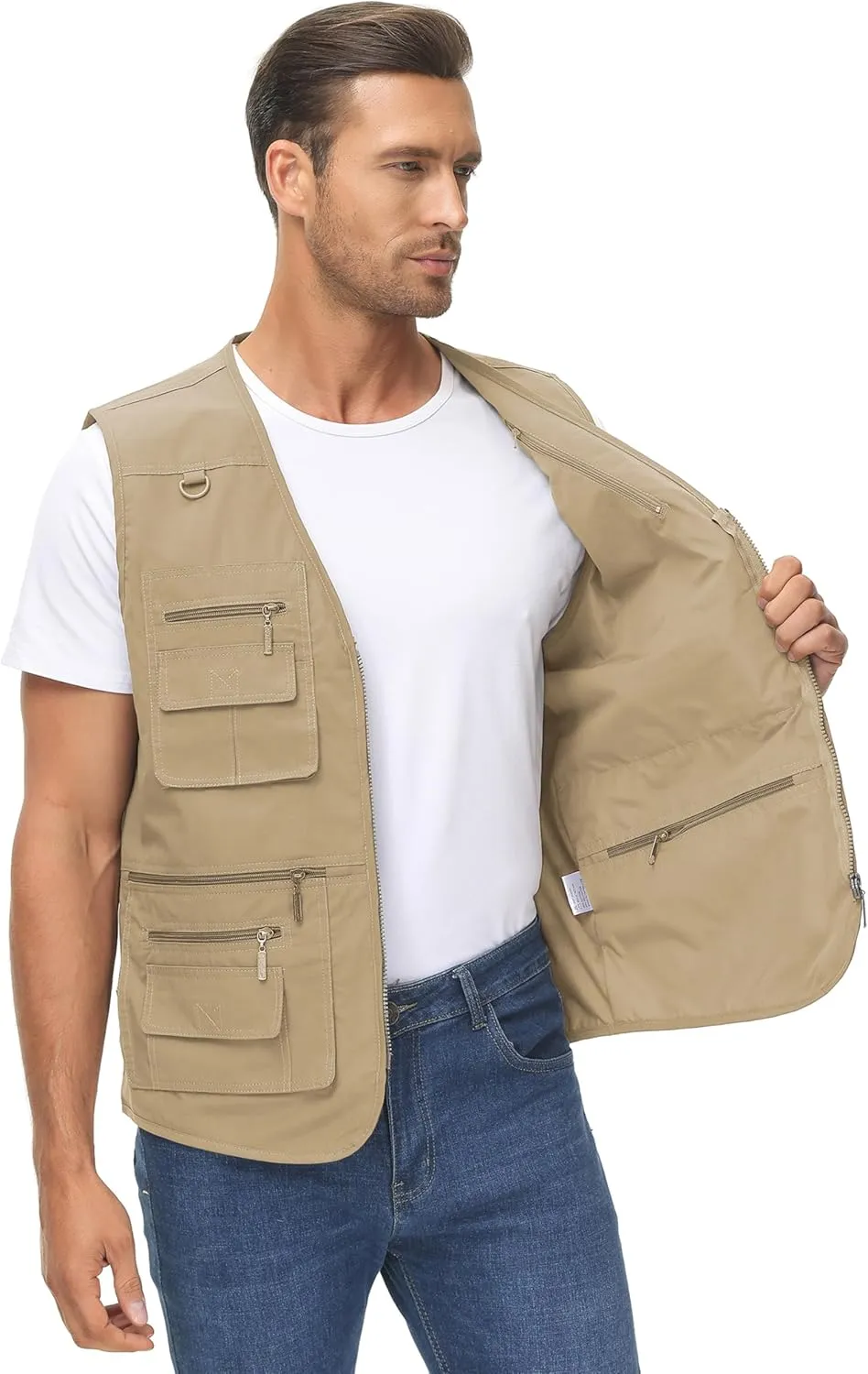 Lentta Men's Fishing Vest Summer Outdoor Lightweight Work Photo Vest 16 Pockets