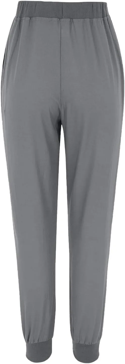 Linen Blend Pants for Women Plus Size Skinny Leg Trousers Elastic Waist Drawstring Pants Loose Fit Summer Pants
