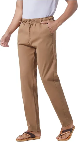 Men's Casual Linen Pants Cotton Drawstring Chino Hiking Pants Summer Yoga Beach Pants Lightweight Trousers for Men
