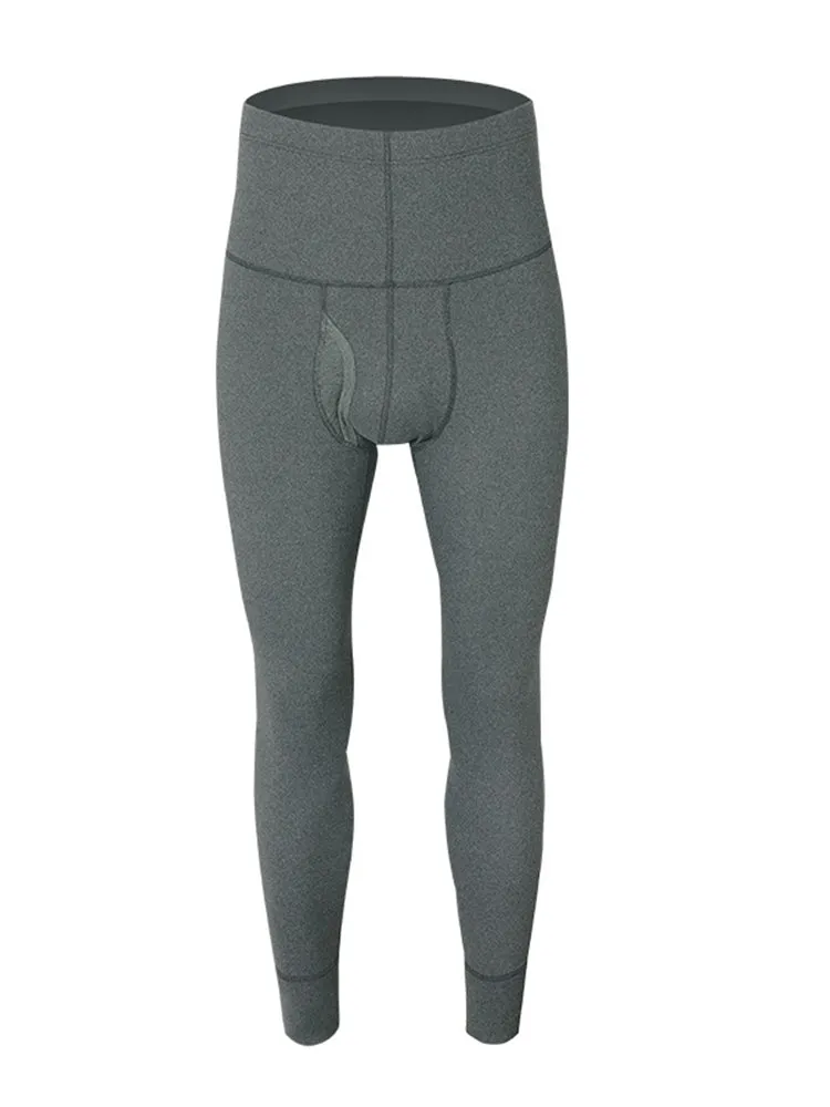 Men's High Waist Plus Fleece Cotton Warm Pants with  with Fly