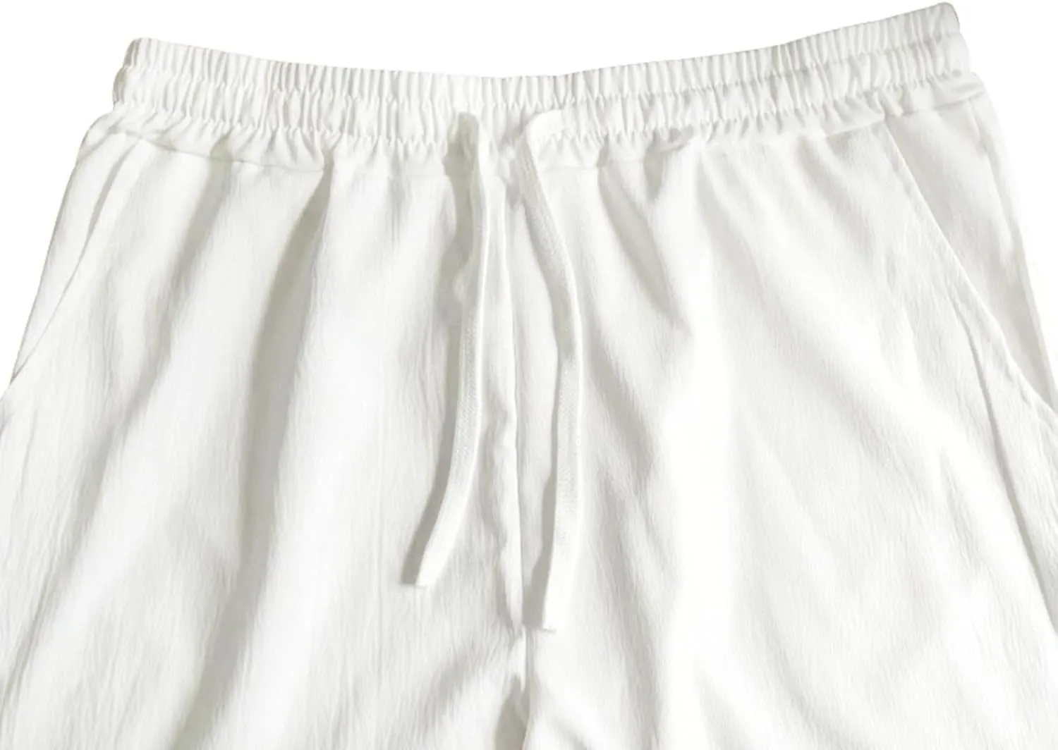 Mens Pants Casual Stretch Golf Pants Drawstring Lightweight Trousers Elastic Waist Lounge Pants with Pockets