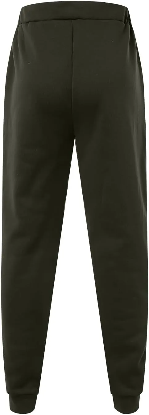 Mens Sweatpants with Pockets Big and Tall Athletic Drawstring Cargo Pants Hiking Outdoor Twill Track Jogging Sweatpants